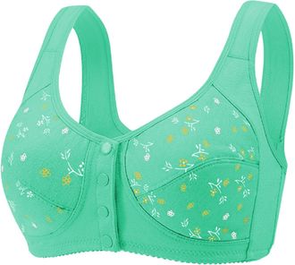 Generic Womens Non Wired Front Fastening Bra UK - Easy to Put On Friendly for Older Ladies/Seniors, Full Coverage Full Support for Large Bust/Fuller Figure Pl