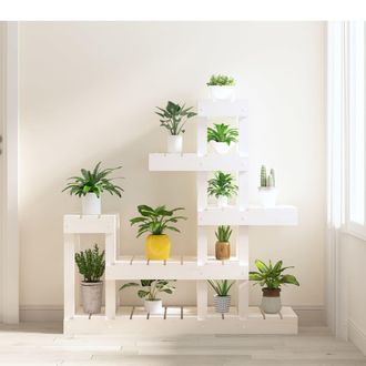 vidaXL Vidaxl - Soporte Para Plantas Madera Maciza De Pino Blanco 92x25x97 Cm