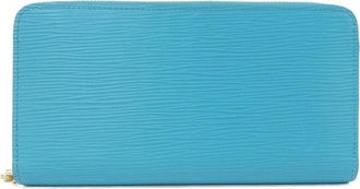 Louis Vuitton Blue Leather Long Wallet (Bi-Fold) (Pre-Owned)