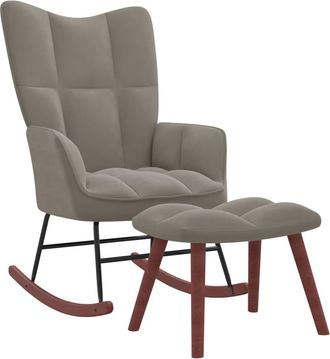 vidaXL Vidaxl - Silla Mecedora Con Reposapi&eacute;s Terciopelo Gris Claro