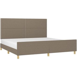 vidaXL Cama Sin Colch&oacute;n Tela Gris Taupe 200x200 Cm Vidaxl