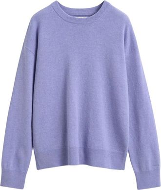 GANT Fijne lamswol ronde hals - Dames - Ronde hals truien - Paars - XS - Wol - Truien & Vesten