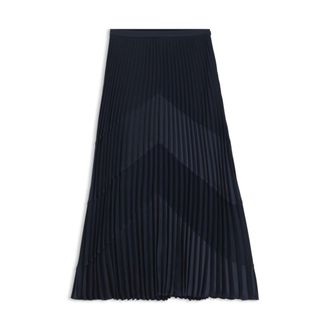 BOSS Pliss&eacute;-satin skirt with chevron pattern