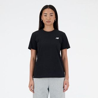 New Balance Mujer Sport Essentials Jersey T-Shirt en Negro, Jersey de algod&oacute;n, Talla XL