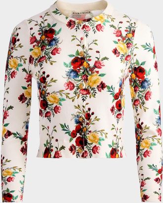 Alice & Olivia Gilded Rose Carson Cardigan
