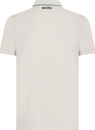 HUGO BOSS Mens Short Sleeve Polo Shirt Open White Polyester T-shirts And Polos