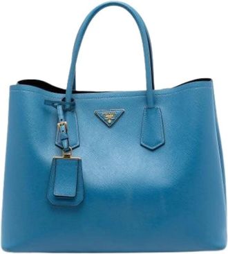 Prada Pre-owned Tote Bags, female, Blue, Size: ONE SIZE Pre-owned Vintage Satchel