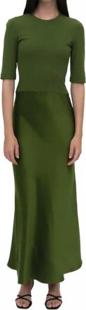 Rosetta Getty Combo T-Shirt Dress In Olive
