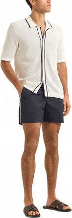 Orlebar Brown Roddy Button-True Stripe Shirt In Cloud