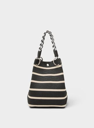 Simons Womens Knotted shoulder and handle knit bucket bag