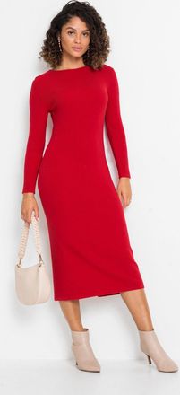 Bonprix Strickkleid BONPRIX, Damen, Gr. 40/42 (M), N-Gr, rot (tiefrot), Obermaterial: 50% Viskose, 26% Polyamid, 24% Polyester, eng, Kleider Strickkleid, f&uuml;r 