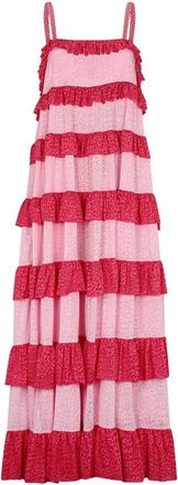 Pitusa Womens Colorblock Tiered Ruffle Dress In Light Pink
