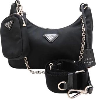 Prada Pre-owned Vintage Schoudertas - Dames - Vintage Schoudertas - Zwart - ONE Size - Nylon - Vintage