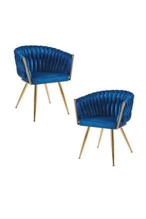 Regalos Miguel Packs Sillas Comedor - Pack 2 Sillas Widny Golden Terciopelo - Azul