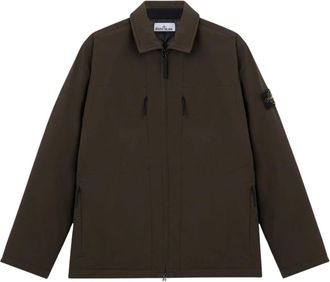 Stone Island Soft Shell R_E.Dye Padded Coach Jacket - Heren - Zomerjassen - Bruin - M - Polyester - Jassen
