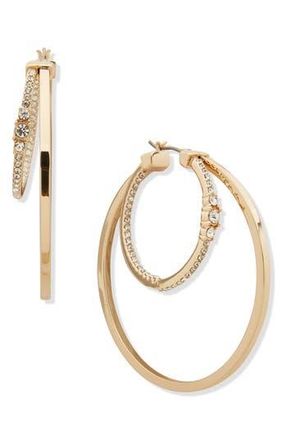 Karl Lagerfeld Split Hoop Earrings in Gold at Nordstrom Rack