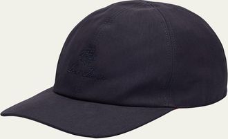 Loro Piana Mens Six-Panel Tonal Logo Baseball Cap
