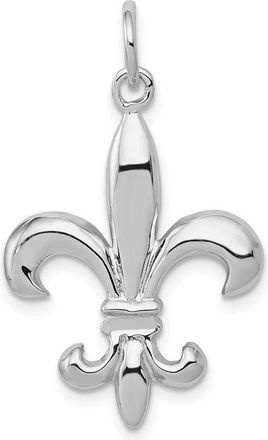 Diamond2Deal 14k White Gold Solid Polished 3-D Fleur de Lis Charm Pendant