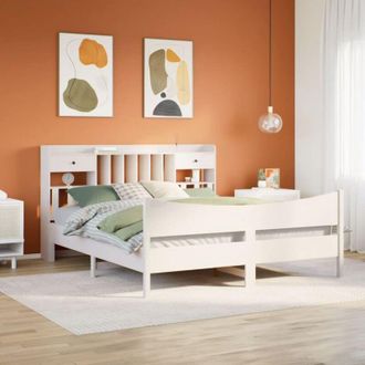 vidaXL Vidaxl - Cama Sin Colch&oacute;n Madera Maciza De Pino Blanca 180x200 Cm