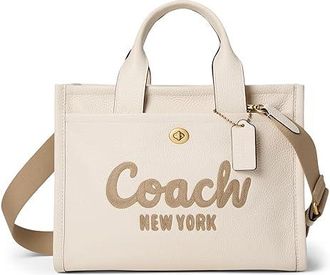 Coach Bubble Leather Cargo Tote Tote Handbags Chalk, Cotton/Leather