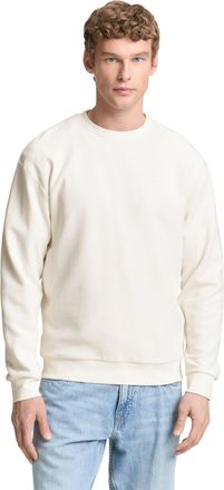 Tom Tailor Denim Sweatshirt TOM TAILOR DENIM, Herren, Gr. XXL, wool wei&szlig;, Sweatware, Obermaterial: 100% Baumwolle, Strukturmuster, unifarben, regular fit normal, Rundh