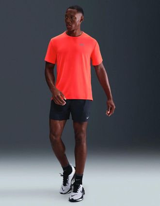Nike Mens Nike Miler Dri Fit T-Shirt Bright Orange - Red - Size: 40