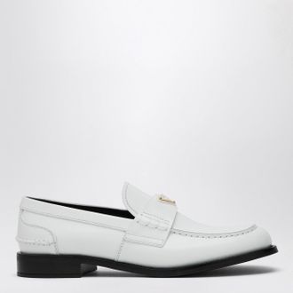 Prada Mocassino bianco in pelle spazzolata