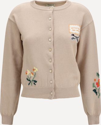 Weekend by Max Mara Cardigan in filato di cotone con intarsi Woman S