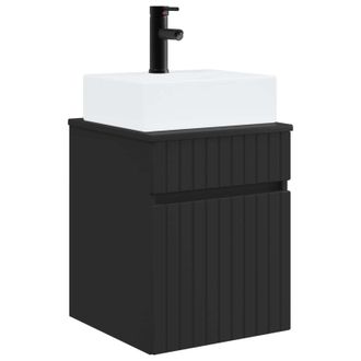 vidaXL Vanidad Con Lavabo De Pared Negro 39 X 41 X 62,5 Cm Vidaxl