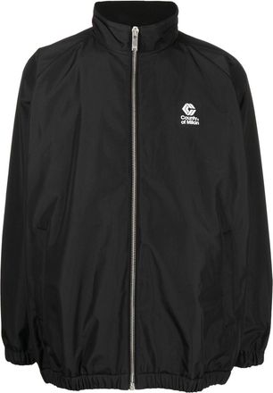Marcelo Burlon logo-patch track jacket - men - Cotton/Polyester - L - Black