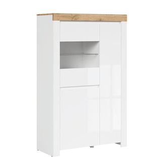 Petits Meubles Vitrina 3 puertas blanca tableros de aglomerado laminados blanco