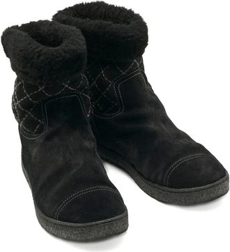 Chanel Stivali con logo ricamato - Nero