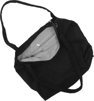 UPKOCH Large Capacity Corduroy Tote Bag for Women Water-resistant Black Shoulder Handbag with Canvas Spacious Interior for Shopping Daily Use and Outdoor Act