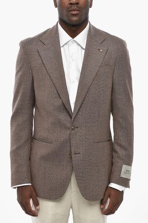 Corneliani CC COLLECTION Blazer Sfoderato in Lana Vergine con Tasche a Filo Corneliani