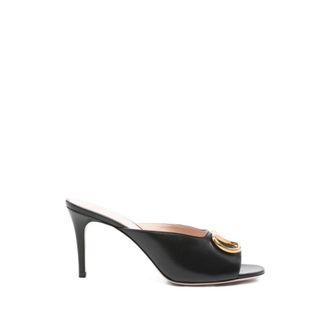 Valentino Garavani Vlogo Signature leren muiltjes - Dames - Muiltjes - Zwart - 37 EU - Leer - Schoenen