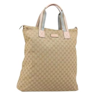 Gucci Vintage, unisex, Beige, ONE Size, Leer, Pre-owned GG Canvas Tote Bag