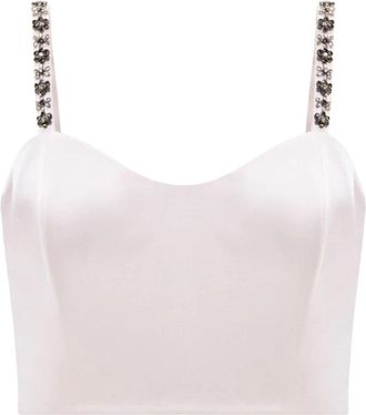 Twinset Duchesse Cropped Top - Dames - Tops zonder mouwen - Roze - S - Polyester - Tops