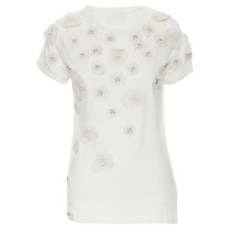 Lanvin Alber Elbaz Collection silk pearl flower t-shirt