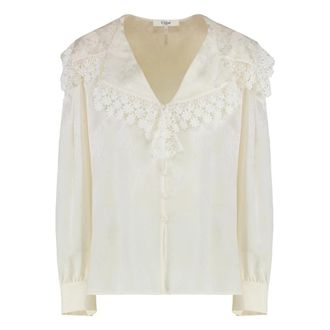 Chloé Dames, Blouses & Shirts, Wit, Maat: M Zijde