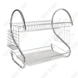 OEM 1 Escurridor De Platos, Doble Capa, Acero Inoxidable, Almacenamiento Compacto, Ideal Para Cocinas Modernas Y Espacios Peque&ntilde;os