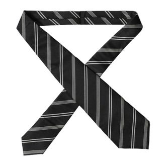 Dolce & Gabbana Ties, female, Black, Size: ONE SIZE Striped Silk Adjustable Necktie