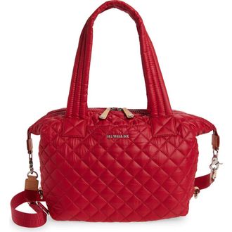 MZ Wallace Medium Sutton Deluxe Quilted Nylon Tote in Apple at Nordstrom