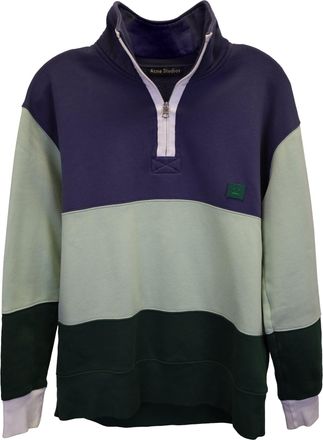 Acne Studios Flint Flag Face Sweatshirt in Green Cotton