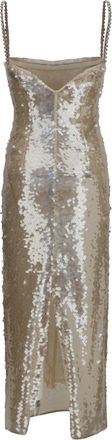 Nissa Sequin-Embellished Dress - White