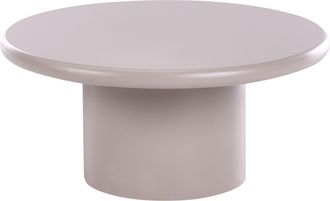 Beliani Mesa De Centro Con Tablero De Mdf Dise&ntilde;o Moderno Acanalado &Oslash; 80 Cm Gris Pardo Yukon
