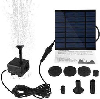 OEM Bomba De Estanque Solar - 1,2 W - Caudal 180 L/h - Altura De Impulsi&oacute;n 1 M - 4 Boquillas Incluidas - Para Fuente Exterior - 1 Unidad