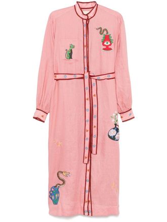 Alemais Timmy shirt dress - women - Flax/Cotton - 8 - Pink