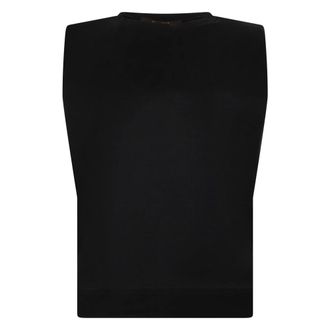 Moorer Dames, Tops, Zwart, Maat: XS Katoen