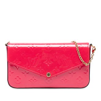 Louis Vuitton Pre-owned Womens Monogram Vernis Pochette Felicie - Poppy Leather - One Size