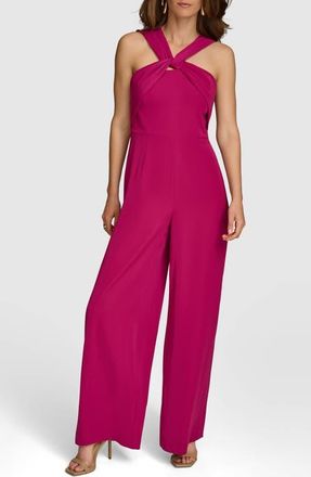 DKNY Sleeveless Wide Leg Jumpsuit in Cactus Flower at Nordstrom, Size 14